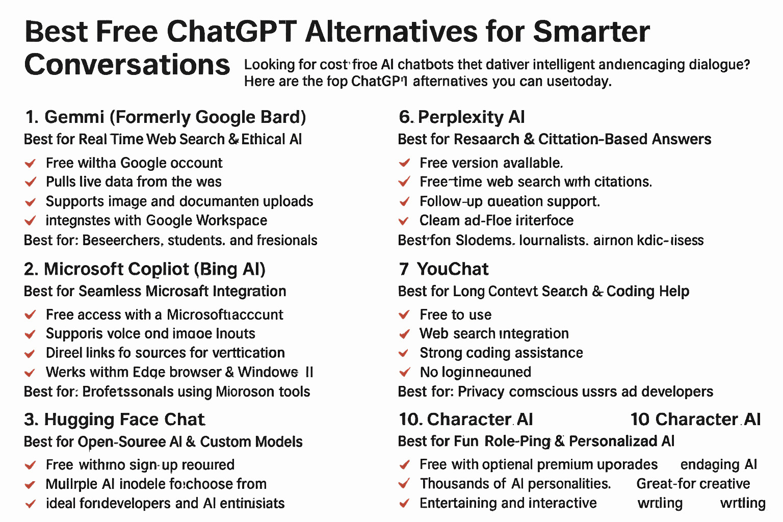 7 Best Free ChatGPT Alternatives