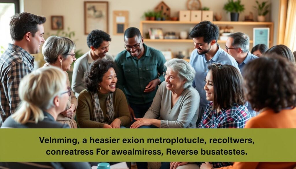 Group of people supporting each other's mental health Group of people supporting each other's mental health