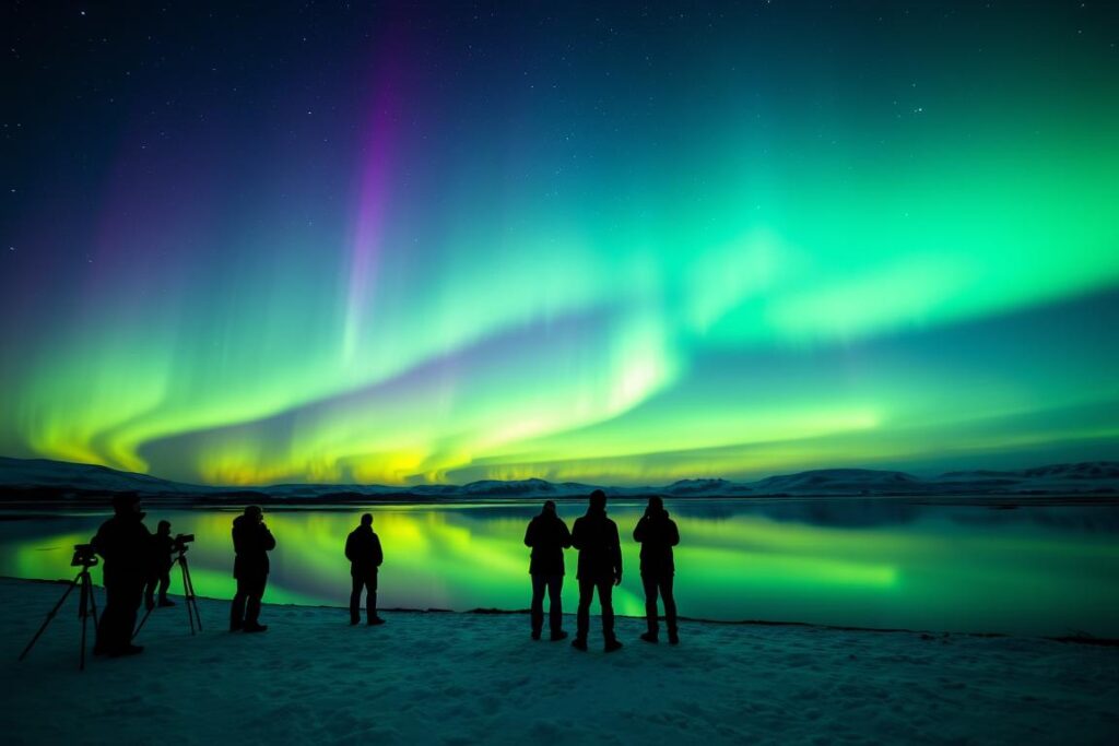 Northern Lights viewing in Iceland, popular natural phenomena tourism destination