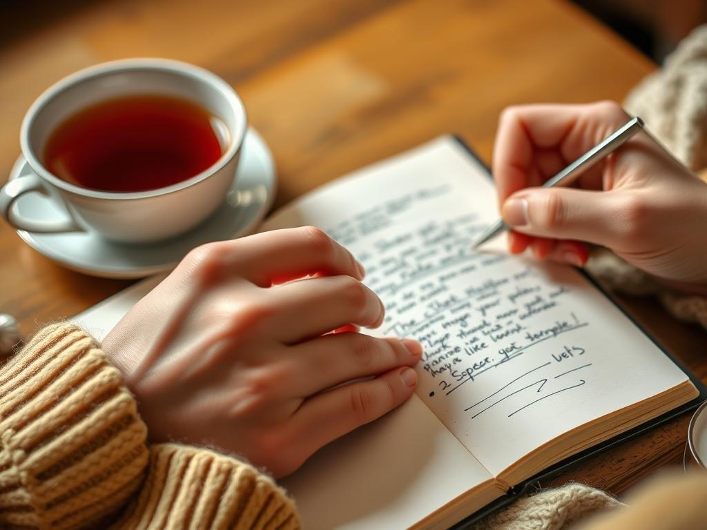 Person journaling as a stress management technique Person journaling as a stress management technique