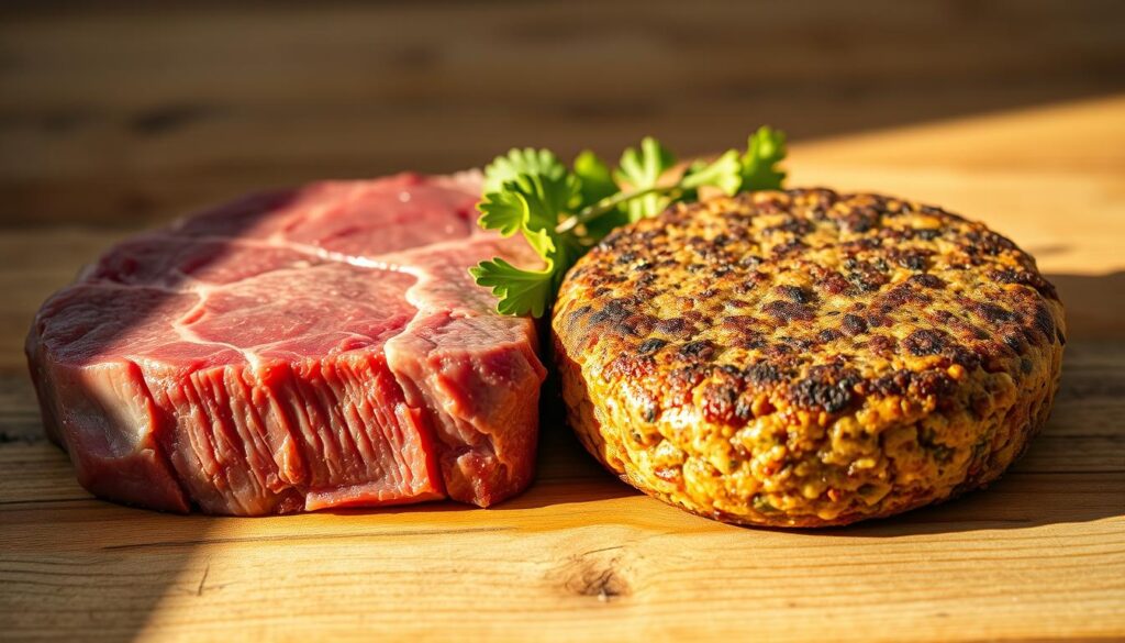 meat and plant-based protein comparison